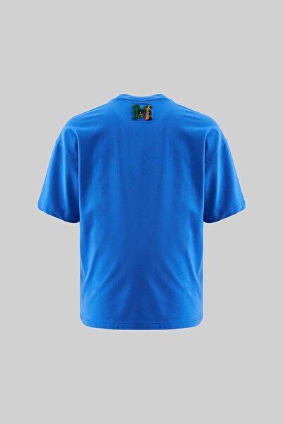 Machinist Ανδρικό μπλουζάκι με κεντημένο εξωγήινο σχέδιο, μαλακό μπλε, oversize