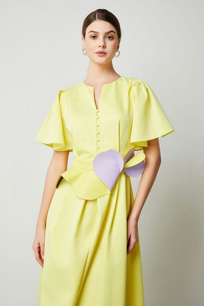 femi9 A line peplum dress