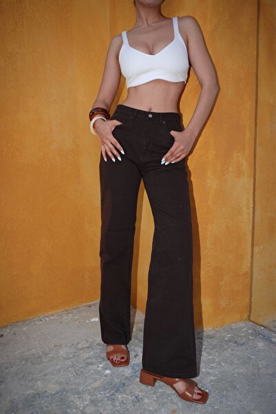 Eka Pantaloni de damă din denim maro 1037-24111