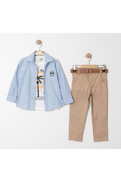 s.t. sebat tekstil Комплект для хлопчика з 3 предметів: футболка, сорочка та ...