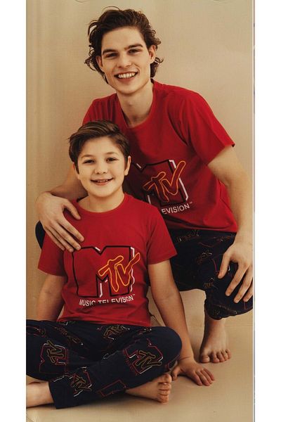 s.t. sebat tekstil Combed Cotton Fabric Long Pants, Short Sleeve T-Shirt Children's Pajama Set