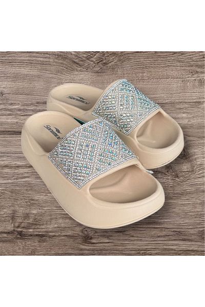 Sonimix Women's High Sole Stone Orthopedic Sole Light Beach Pool Daily Slippers