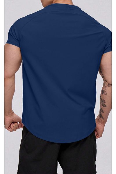 GHASSY CO. Ghassy Co. Ανδρικό Running Sports Raglan Oval Cut χτενισμένο βαμβακερό μπλουζάκι