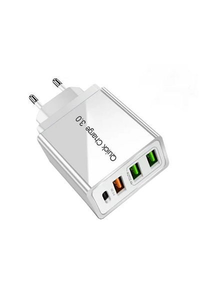 REDz Accessories Adaptor de încărcare 4 în 1, Încărcare multiplă, Putere 36W, Multifuncțional, Model G-B13, Alb