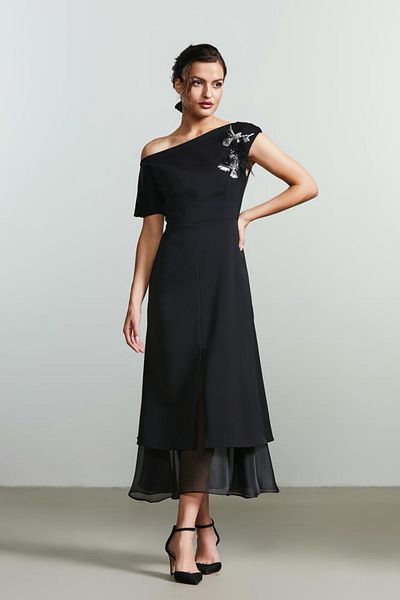 femi9 feather embellished dress