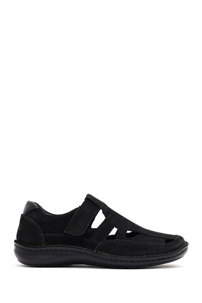 Derimod Men's Black Nubuck Leather Casual Shoes 25Sfd7114V3