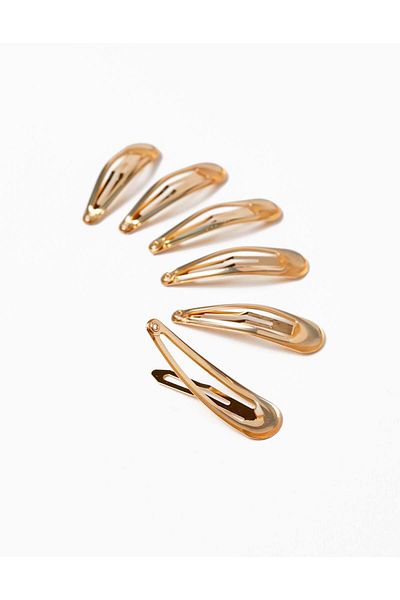 Ziddy 6-Pack Hair Clips for Babies and Girls, Gold