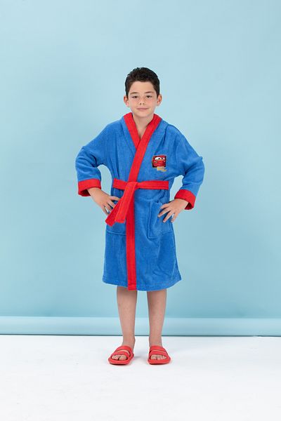 Özdilek Özdilek Cars Mcqueen Embroidered Hooded Children's Bathrobe Age 11/12