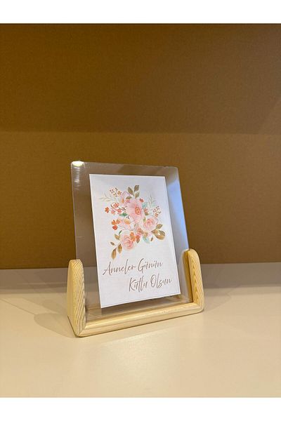 NO ON ATÖLYE Mother's Day Solid Handmade Plexiglass Frame (with Card)