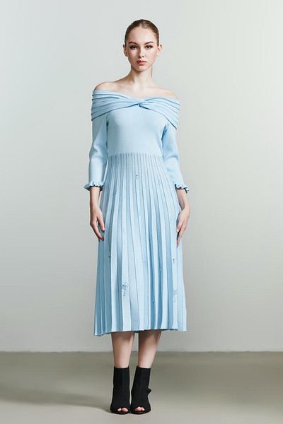 femi9 Pleats knit dress