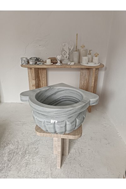 Home Mermer Kurna-kavun Dilimli Köşeli-hamam Kurnası-banyo Kurnası-ev Hediyes...