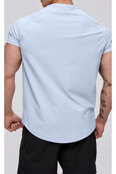 GHASSY CO. Ghassy Co. Ανδρικό Running Sports Raglan Oval Cut χτενισμένο βαμβακερό μπλουζάκι