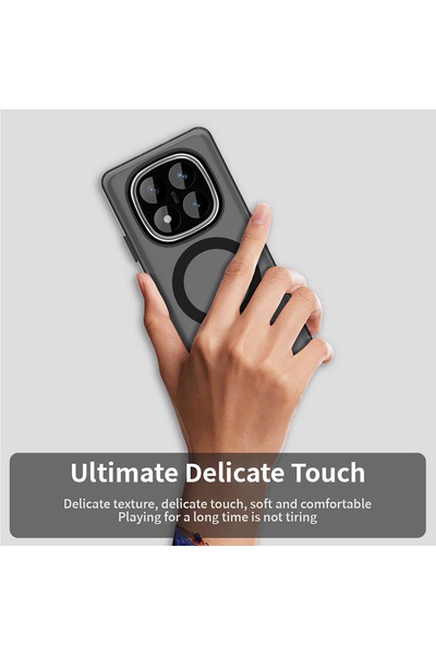 m.tk moveteck Xiaomi Redmi Note 14 Pro Plus Kılıf Kamera Çıkıntılı Mat Magsafe Özellikli Kenar Renkli Sert Kapak