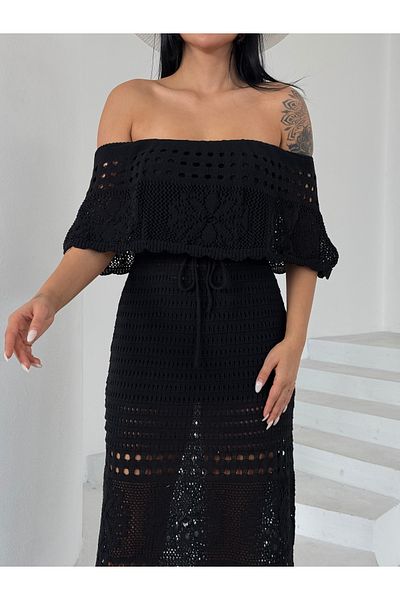 kenza'a Rochie de damă cu guler Madonna cu dantelă