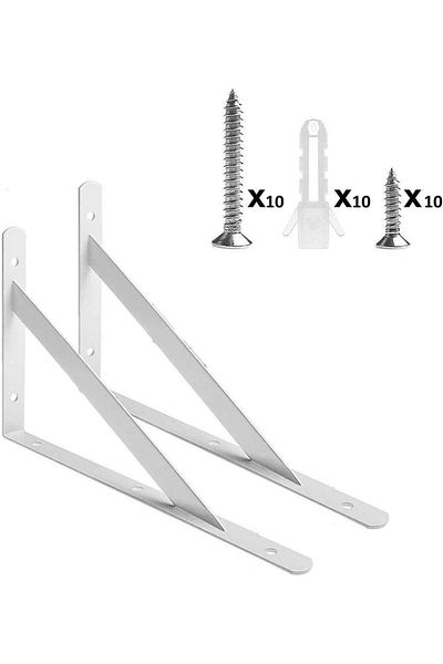 Generic AL ARQAM Heavy Duty Shelf Brackets 9" x 12" – Triangle Wall Mount L Brackets (1 Pair)