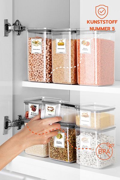 Ginza Maison 0.5 Lt Square Storage Container With Lid 3 Pieces