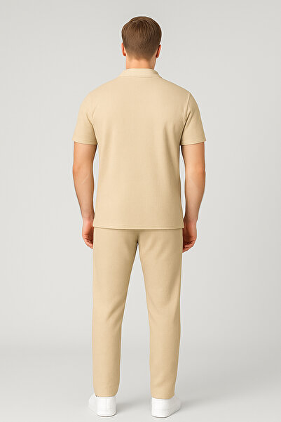 Altamira Ανδρικό μπεζ μισό φερμουάρ Οθωμανικό κοστούμι αθλητικής φόρμας