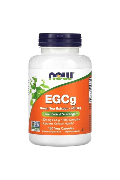 Now Foods Egcg, Green Tea Extract, 400 Mg, 180 Veg. Capsules. Usa Origin