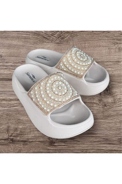 Sonimix Women's High Sole Stone Orthopedic Sole Light Beach Pool Daily Slippers