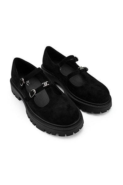 Tmall Women's casual shoes, Made of eco-leather suede, P1271, Black