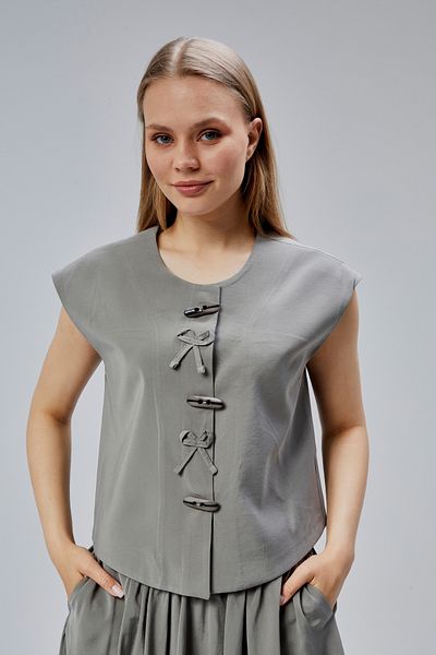 Bolivente Light Khaki Regular Button Detailed Vest