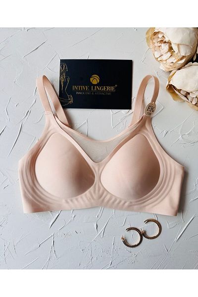 İntive Lingerie Audrey Ελαφρύ σουτιέν με ελαστικό διχτυωτό μπροστινό μέρος χωρίς καλάμι χωρίς ραφή χωρίς ίχνος