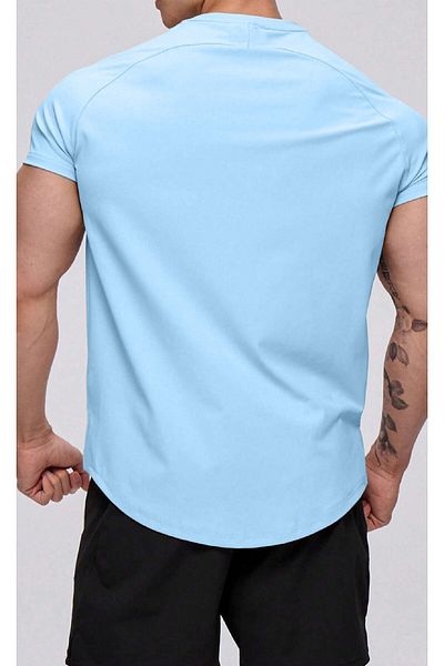 GHASSY CO. Ghassy Co. Ανδρικό Running Sports Raglan Oval Cut χτενισμένο βαμβακερό μπλουζάκι