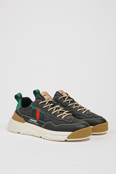 Faruk balkanas Degre Model Kombinasyonlu Deri İthal Taban Sneaker Ayakkabı