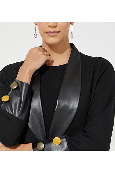 Rosette Abaya Leather Abaya