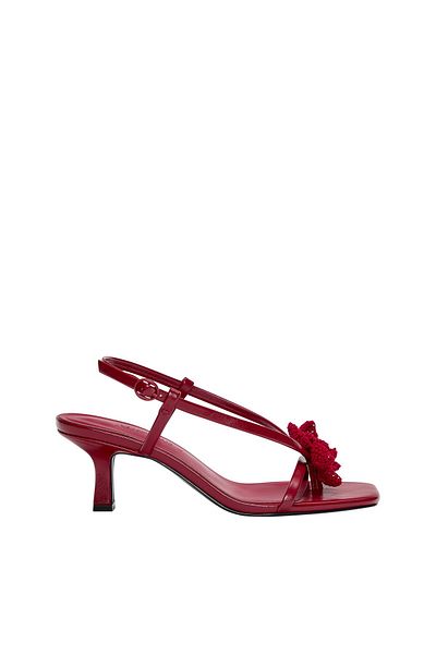 Pull & Bear Heeled sandals with crochet flower