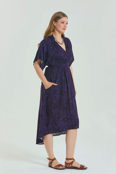 Los banditos V-Neck Shirring Detailed Plus Size Dress