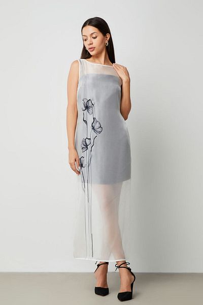 femi9 sheered printed dress