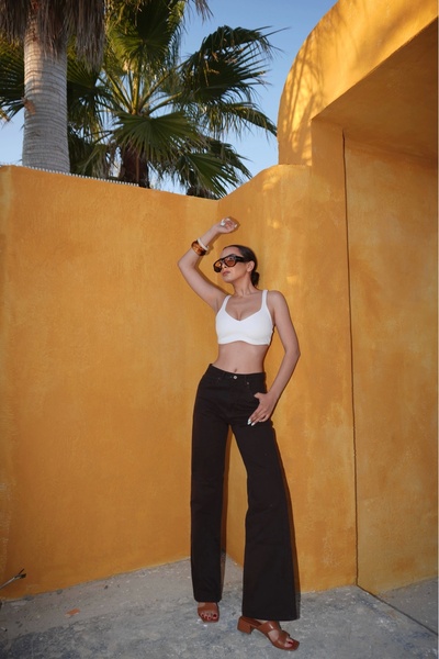 Eka Pantaloni de damă din denim maro 1037-24111