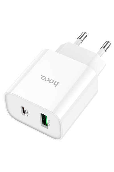 REDz Accessories Încărcător USB Hoco C80a Plus, tip C, încărcare rapidă PD20W și QC 3.0, alb