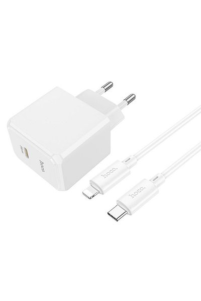 REDz Accessories Set încărcător hoco cs13a, adaptor cablu lightning, compatibil cu iphone, pd20w, alb