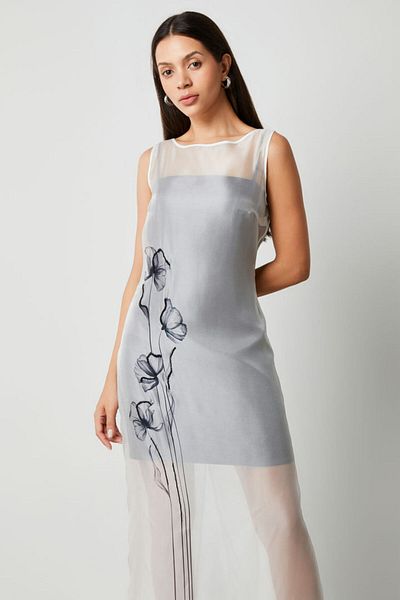 femi9 sheered printed dress