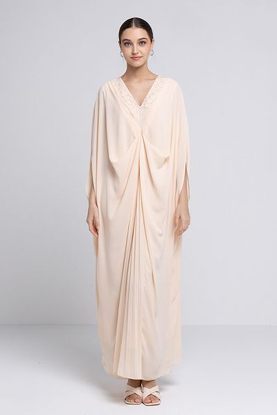 femi9 Draped detail chiffon kaftan