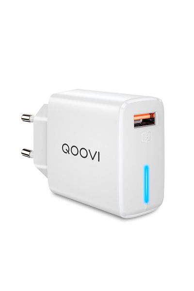REDz Accessories Mains Charger With Usb, Qoovi, Led, Pd 18w, White