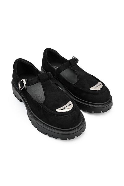 Tmall Women's casual shoes, Made of eco-leather suede, P1278, Black