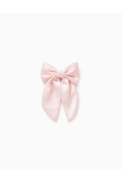 Ziddy SATIN BOW HAIR CLIP FOR BABY AND GIRL PINK