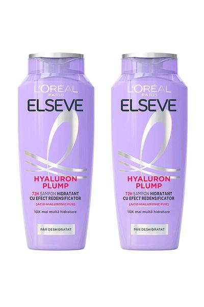 L'Oreal Paris L'Oréal Elseve Șampon Hidratant cu Acid Hialuronic, 250 ml x 2 bucăți