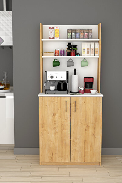 asratrend %100 MDFLAM Kahve Köşesi Çok Amaçlı Mutfak Dolabı KAHVE01