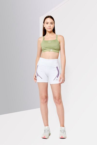 adidas By Stella Mccartney Women Sportswear Fit Brand Logo Cycling Shorts Tight, White