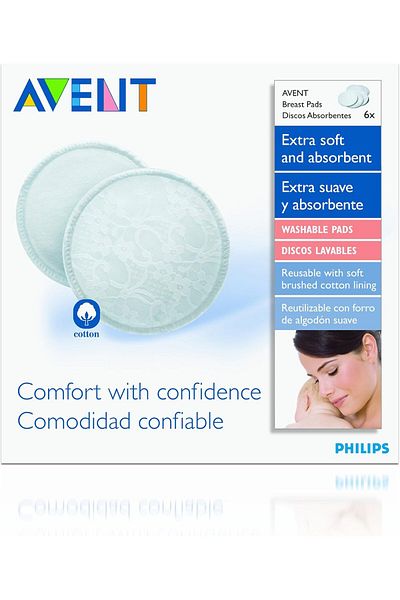 Philips SCF155/06 Washable Breast Pads - Pack of 6