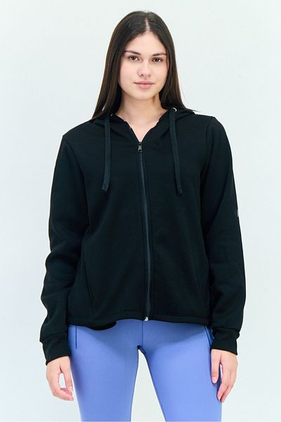 BSP Women Sportswear Fit Outdoor Hooded Sweatshirt, Black