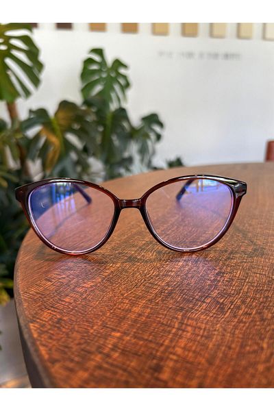 funeyes Victoria Brown Cat Eye Blue Light Protection Blue Block Glasses