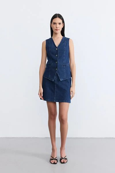Gusto Fusta mini din denim albastru