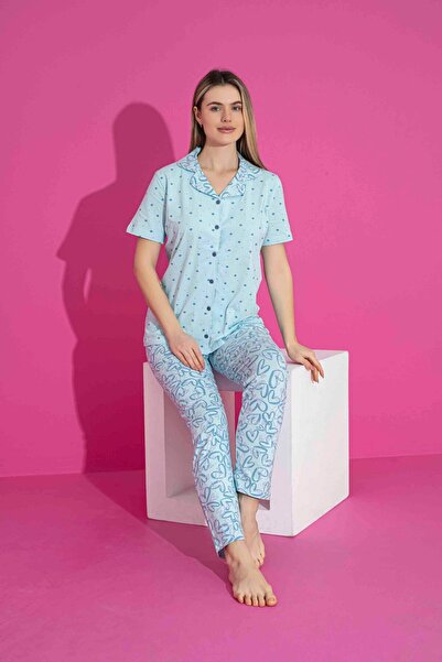 Tarık Мама і дочка комбінезон з коротким рукавом, довгі штани з лікрами, середньої товщини піжамний комплект-3027