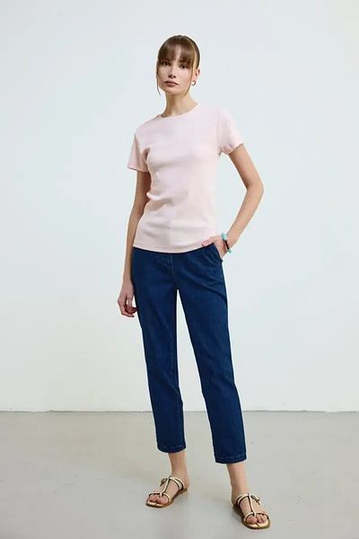 Gusto Tricou camisole din bumbac cu decolteu - pudra