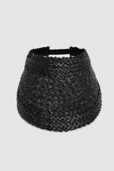 Gusto Black Straw Visor Hat